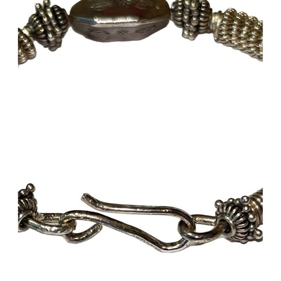 Silver Spring Coil Primitive 925 Spacer Bead Bracelet 23g S Hook Clasp - Picture 7 of 7